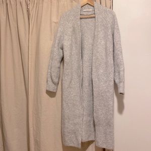 Yaya long light grey mohair duster cardigan